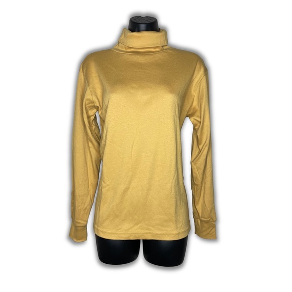 Vintage Ginnis Girl Mustard Yellow Stretch Turtleneck - Picture 4 of 5